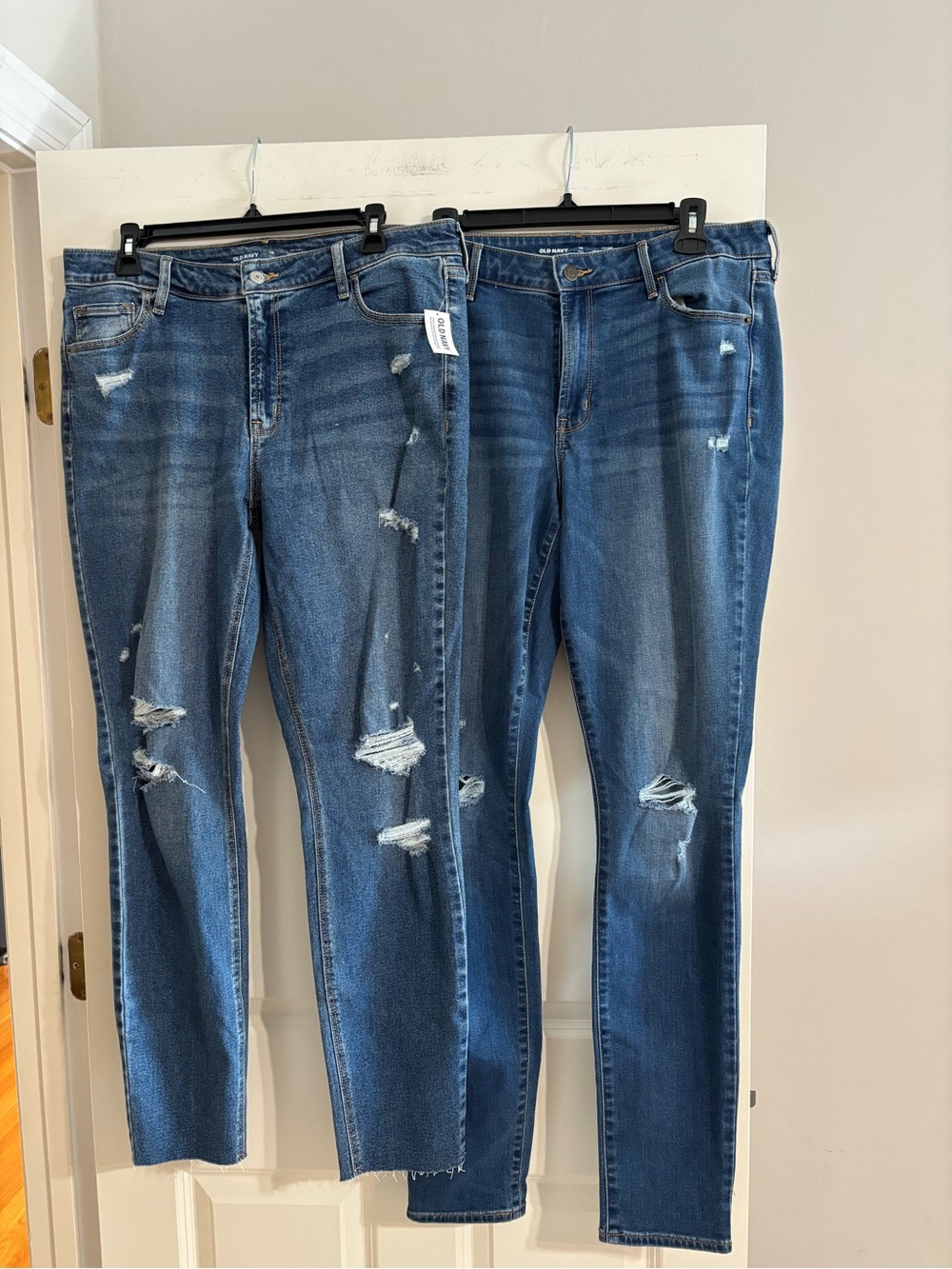 Old Navy Medium Blue Distressed Skinny Jeans Pair